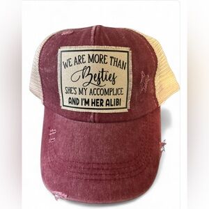 Besties Trucker Hats High ponytail hats.